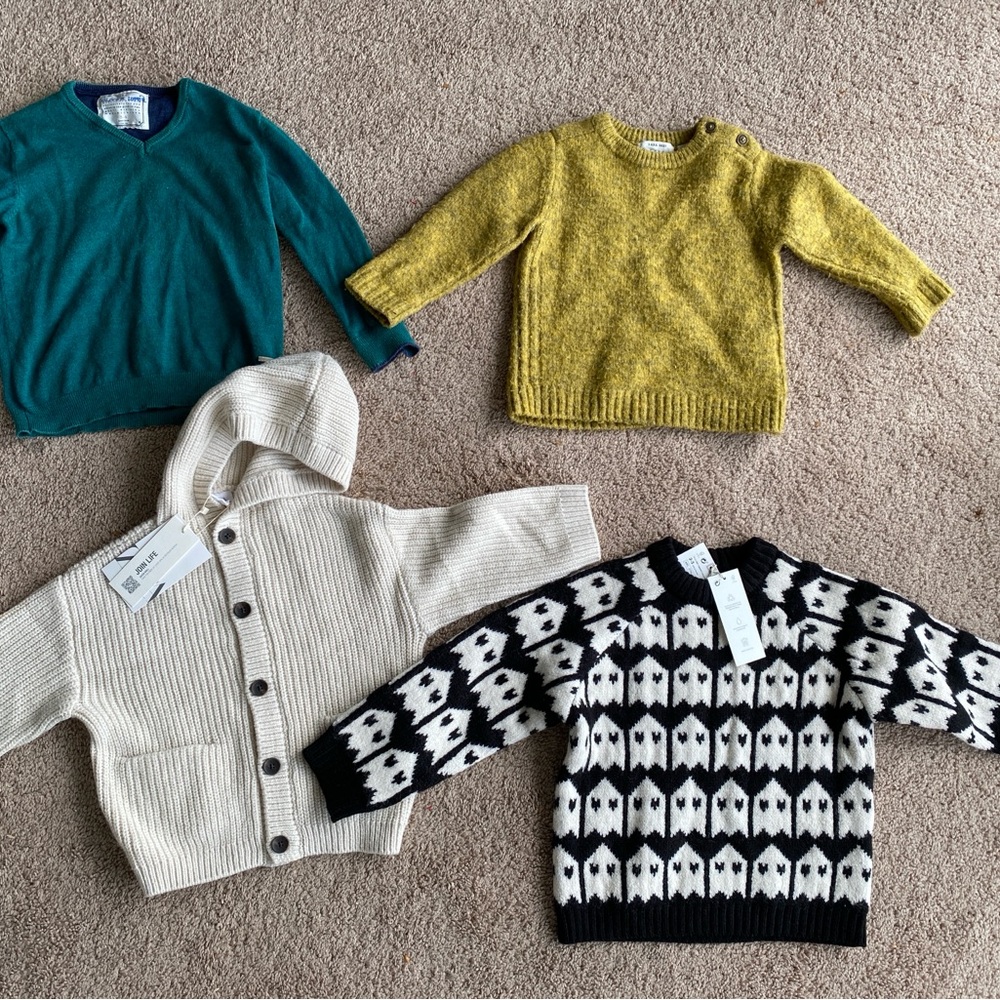 BUNDLE ZARA sweaters for toddler boys,sizes 12-18 months,2-3 years and 3-4 years